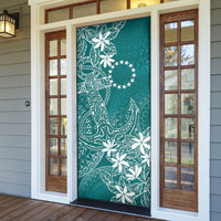 Teal Kuki Airani Tapakau Door Cover Tribal Anchor Mix Tiare