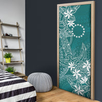 Teal Kuki Airani Tapakau Door Cover Tribal Anchor Mix Tiare