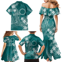Teal Kuki Airani Tapakau Family Matching Mermaid Dress and Hawaiian Shirt Tribal Anchor Mix Tiare LT7 - Polynesian Pride