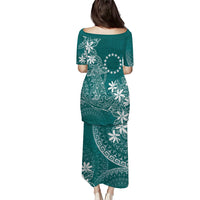 Teal Kuki Airani Tapakau Family Matching Puletasi and Hawaiian Shirt Tribal Anchor Mix Tiare LT7 - Polynesian Pride