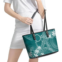 Teal Kuki Airani Tapakau Leather Tote Bag Tribal Anchor Mix Tiare