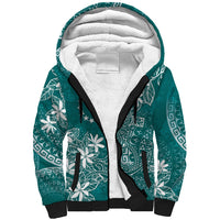 Teal Kuki Airani Tapakau Sherpa Hoodie Tribal Anchor Mix Tiare LT7 Unisex Teal - Polynesian Pride