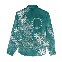 Teal Kuki Airani Tapakau Women Casual Shirt Tribal Anchor Mix Tiare LT7 - Polynesian Pride