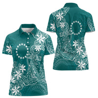 Teal Kuki Airani Tapakau Women Polo Shirt Tribal Anchor Mix Tiare LT7 - Polynesian Pride
