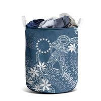 Navy Kuki Airani Tapakau Laundry Basket Tribal Anchor Mix Tiare