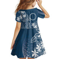Navy Kuki Airani Tapakau Family Matching Short Sleeve Bodycon Dress and Hawaiian Shirt Tribal Anchor Mix Tiare LT7 - Polynesian Pride