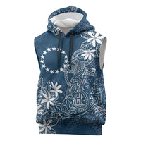 Navy Kuki Airani Tapakau Sleeveless Hoodie Tribal Anchor Mix Tiare LT7 Navy - Polynesian Pride