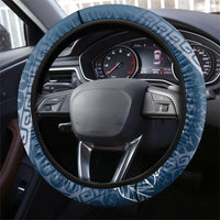 Navy Kuki Airani Tapakau Steering Wheel Cover Tribal Anchor Mix Tiare