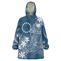 Navy Kuki Airani Tapakau Wearable Blanket Hoodie Tribal Anchor Mix Tiare LT7 One Size Navy - Polynesian Pride
