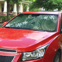 Sage Green Kuki Airani Tapakau Auto Sun Shade Tribal Anchor Mix Tiare
