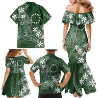 Sage Green Kuki Airani Tapakau Family Matching Mermaid Dress and Hawaiian Shirt Tribal Anchor Mix Tiare LT7 - Polynesian Pride