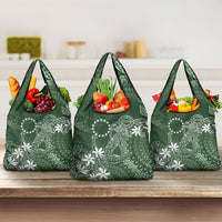 Sage Green Kuki Airani Tapakau Grocery Bag Tribal Anchor Mix Tiare
