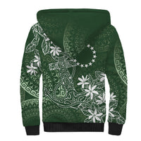 Sage Green Kuki Airani Tapakau Sherpa Hoodie Tribal Anchor Mix Tiare LT7 - Polynesian Pride