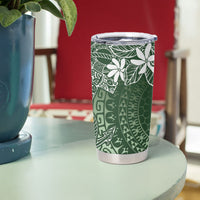Sage Green Kuki Airani Tapakau Tumbler Cup Tribal Anchor Mix Tiare LT7 - Polynesian Pride
