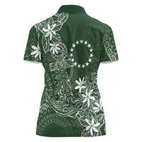 Sage Green Kuki Airani Tapakau Women Polo Shirt Tribal Anchor Mix Tiare LT7 - Polynesian Pride
