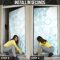 Turquoise Kuki Airani Tapakau Door Cover Tribal Anchor Mix Tiare