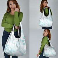 Turquoise Kuki Airani Tapakau Grocery Bag Tribal Anchor Mix Tiare