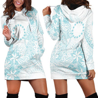 Turquoise Kuki Airani Tapakau Hoodie Dress Tribal Anchor Mix Tiare LT7 - Polynesian Pride