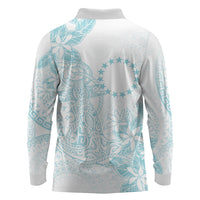 Turquoise Kuki Airani Tapakau Long Sleeve Polo Shirt Tribal Anchor Mix Tiare LT7 - Polynesian Pride