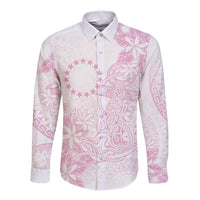 Candy Pink Kuki Airani Tapakau Long Sleeve Button Shirt Tribal Anchor Mix Tiare