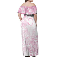 Candy Pink Kuki Airani Tapakau Off Shoulder Maxi Dress Tribal Anchor Mix Tiare LT7 - Polynesian Pride