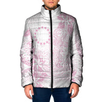 Candy Pink Kuki Airani Tapakau Padded Jacket Tribal Anchor Mix Tiare