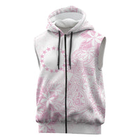 Candy Pink Kuki Airani Tapakau Sleeveless Zip Hoodie Tribal Anchor Mix Tiare LT7 Candy Pink - Polynesian Pride