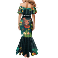Hawaii Hula Girl Vintage Family Matching Mermaid Dress and Hawaiian Shirt Tropical Forest LT7 - Polynesian Pride