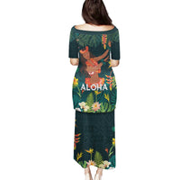 Hawaii Hula Girl Vintage Family Matching Puletasi and Hawaiian Shirt Tropical Forest LT7 - Polynesian Pride