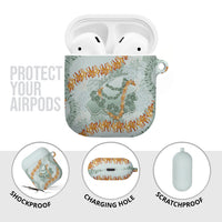 Hawaii Kaho'olawe Island Flowers Lei AirPods Case Silver Hinahina Kū Kahakai
