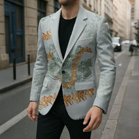 Hawaii Kaho'olawe Island Flowers Lei Blazer Silver Hinahina Kū Kahakai