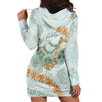Hawaii Kaho'olawe Island Flowers Lei Hoodie Dress Silver Hinahina Kū Kahakai