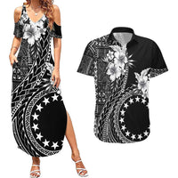 Kia Orana Cook Islands Couples Matching Summer Maxi Dress and Hawaiian Shirt Tiare and Stars LT7 Black - Polynesian Pride