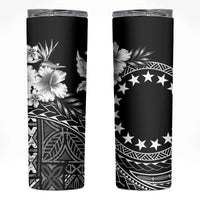 Kia Orana Cook Islands Skinny Tumbler Tiare & Stars LT7 Black - Polynesian Pride