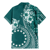 Kia Orana Cook Islands Family Matching Mermaid Dress and Hawaiian Shirt Tiare and Stars - Teal LT7 - Polynesian Pride