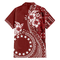 Kia Orana Cook Islands Family Matching Summer Maxi Dress and Hawaiian Shirt Tiare and Stars - Scarlet LT7 - Polynesian Pride