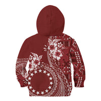 Kia Orana Cook Islands Kid Hoodie Tiare and Stars - Scarlet LT7 - Polynesian Pride