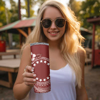 Kia Orana Cook Islands Skinny Tumbler Tiare & Stars - Scarlet LT7 - Polynesian Pride