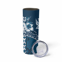 Kia Orana Cook Islands Skinny Tumbler Tiare & Stars - Navy Blue LT7 - Polynesian Pride