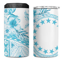 Kia Orana Cook Islands 4 in 1 Can Cooler Tumbler Tiare & Stars - Turquoise LT7 One Size: 16 oz Turquoise - Polynesian Pride