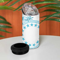 Kia Orana Cook Islands 4 in 1 Can Cooler Tumbler Tiare & Stars - Turquoise LT7 - Polynesian Pride