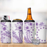 Kia Orana Cook Islands 4 in 1 Can Cooler Tumbler Tiare & Stars - Lavender LT7 - Polynesian Pride