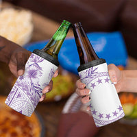 Kia Orana Cook Islands 4 in 1 Can Cooler Tumbler Tiare & Stars - Lavender LT7 - Polynesian Pride