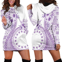 Kia Orana Cook Islands Hoodie Dress Tiare and Stars - Lavender LT7 - Polynesian Pride