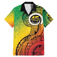 Vanuatu 45th Independence Anniversary Family Matching Mermaid Dress and Hawaiian Shirt Ni-Van Sandroing LT7 Dad's Shirt - Short Sleeve Colorful - Polynesian Pride