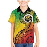 Vanuatu 45th Independence Anniversary Family Matching Mermaid Dress and Hawaiian Shirt Ni-Van Sandroing LT7 Son's Shirt Colorful - Polynesian Pride