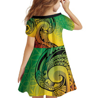 Vanuatu 45th Independence Anniversary Family Matching Off The Shoulder Long Sleeve Dress and Hawaiian Shirt Ni-Van Sandroing LT7 - Polynesian Pride