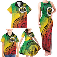 Vanuatu 45th Independence Anniversary Family Matching Tank Maxi Dress and Hawaiian Shirt Ni-Van Sandroing LT7 - Polynesian Pride