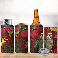 Kakapo Bird New Zealand 4 in 1 Can Cooler Tumbler Floral Christmas LT7 - Polynesian Pride