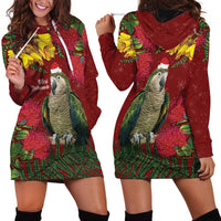Kakapo Bird New Zealand Hoodie Dress Floral Christmas LT7 - Polynesian Pride